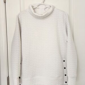 Joe Fresh Textured White Cowl Neck Sweater